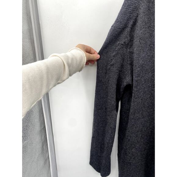 The Row Baudelia Deep V Neck 100% Cashmere Oversized Sweater Tunic Grey - Picture 6 of 10